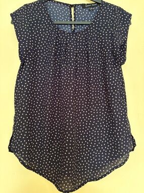 Sweet Rain Navy Triangle Print Blouse - Size S